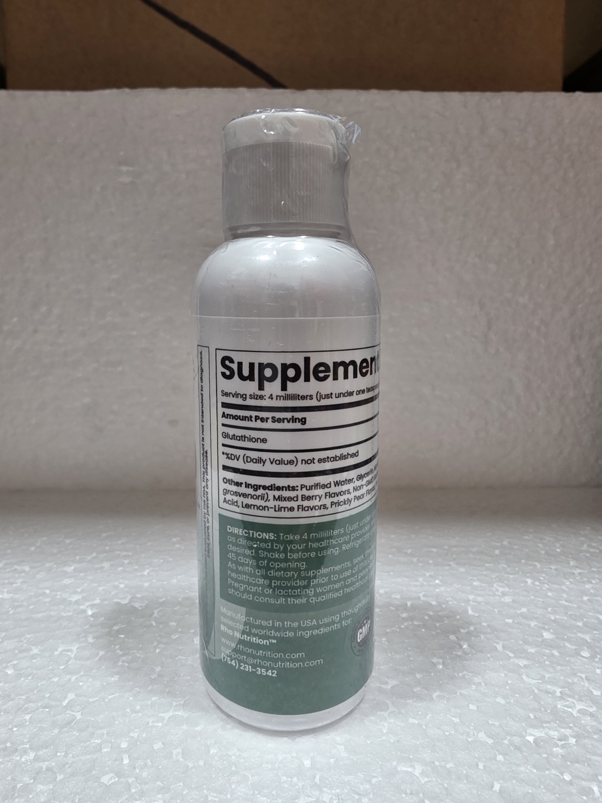 Rho Nutrition Liposomal Glutathione Liquid Supplement 4 fl oz exp: 09/2027