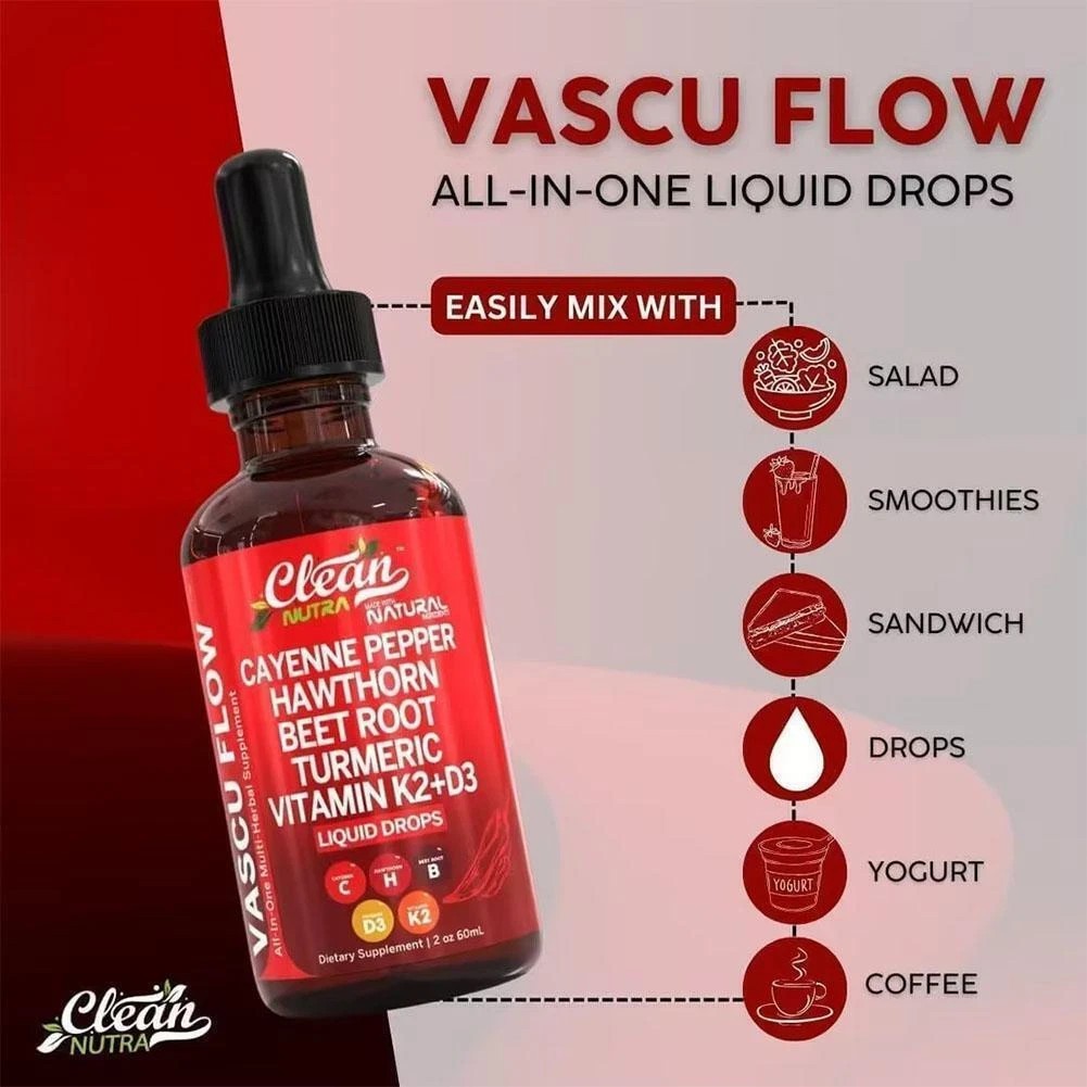 Cayenne Pepper Hawthorn Beet Root Turmeric Vitamin K2+D3 Liquid Drops 60ML-3pc