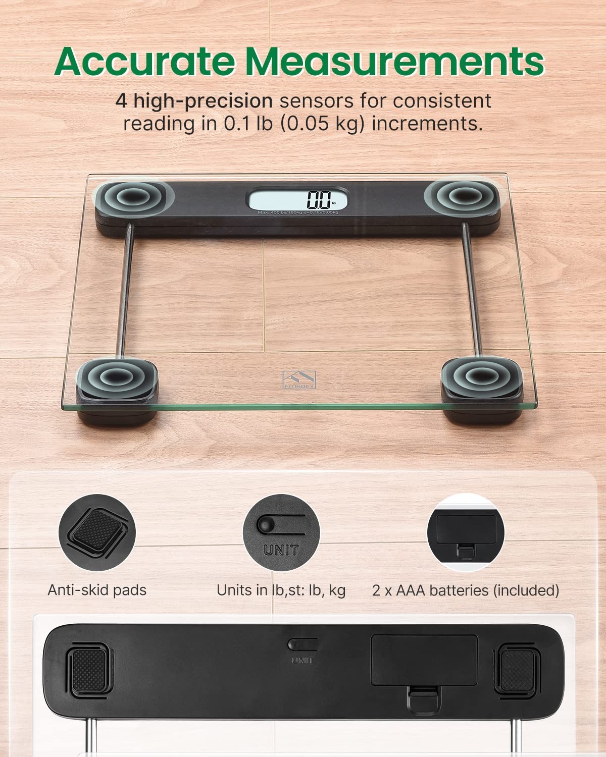 RENPHO Digital Body Weight Scale Highly Accurate Scale for Weight LED Display US