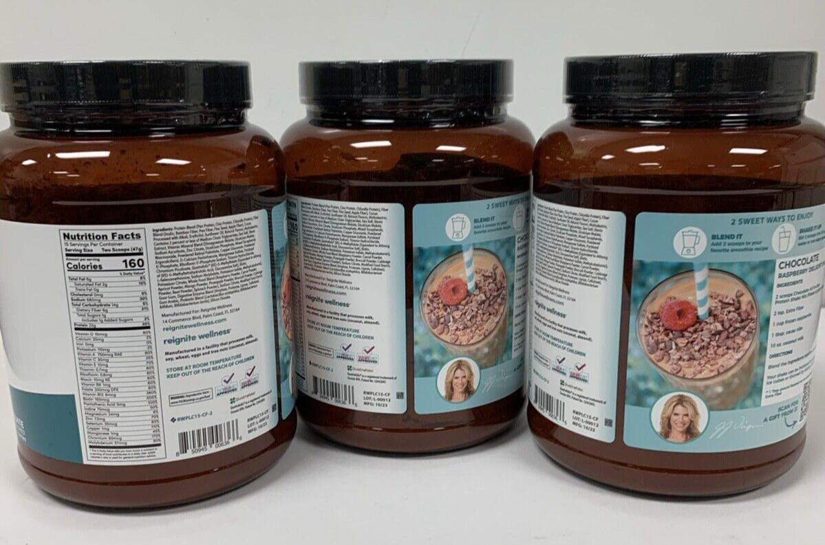 3 QTY Reignite Wellness Chocolate Plant Based All In 1 Shake MFG: 10/23