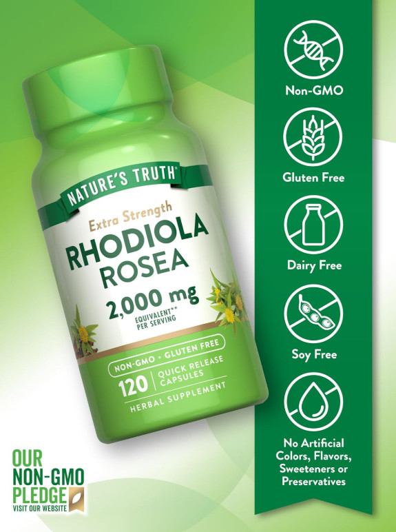 Rhodiola Rosea Supplement 2500Mg Enriched with Ashwagandha, Magnesium, L-Thean