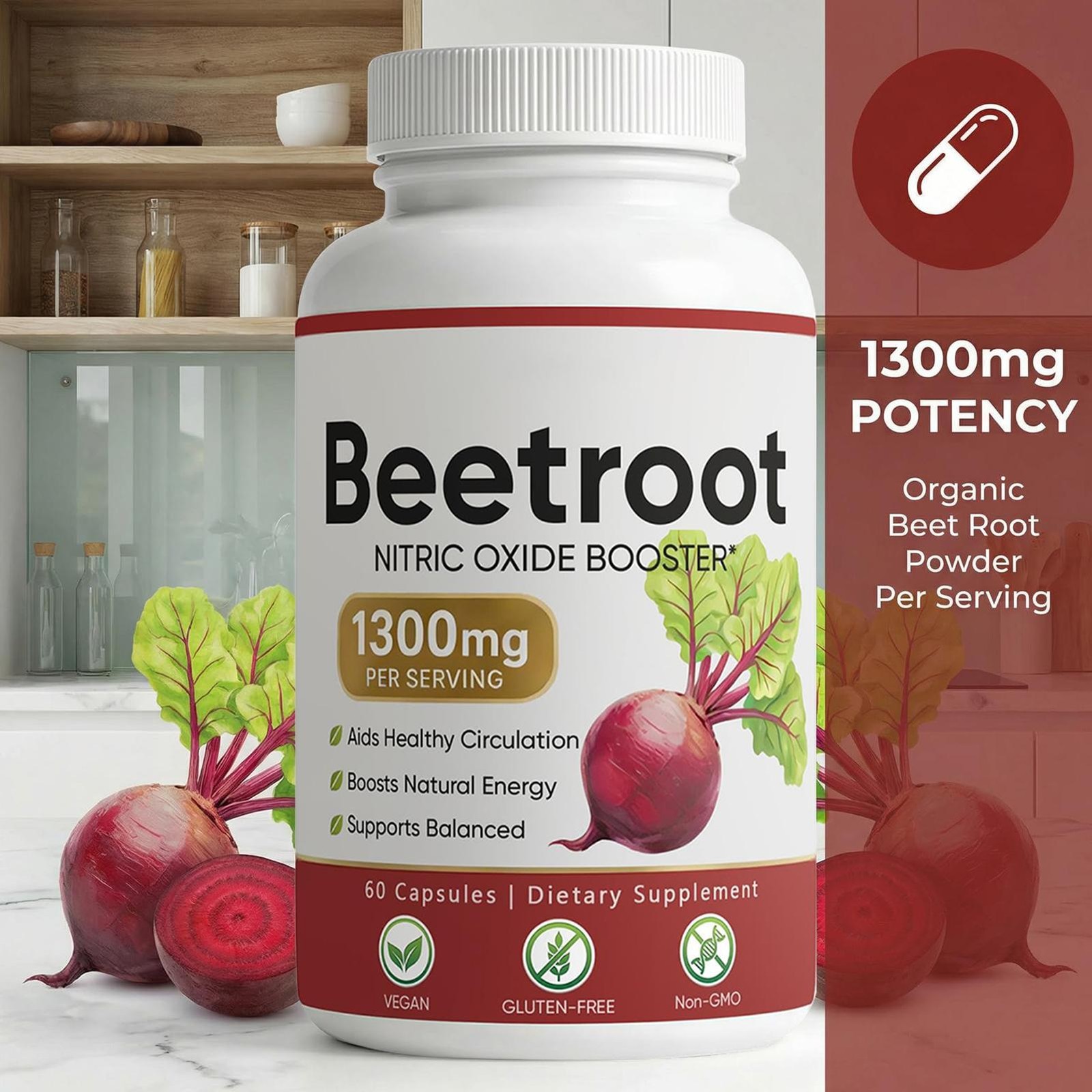 Lemeli Beetroot – 1300mg, Lemeli Beet Root Capsules Boost Vitality 60 Capsules
