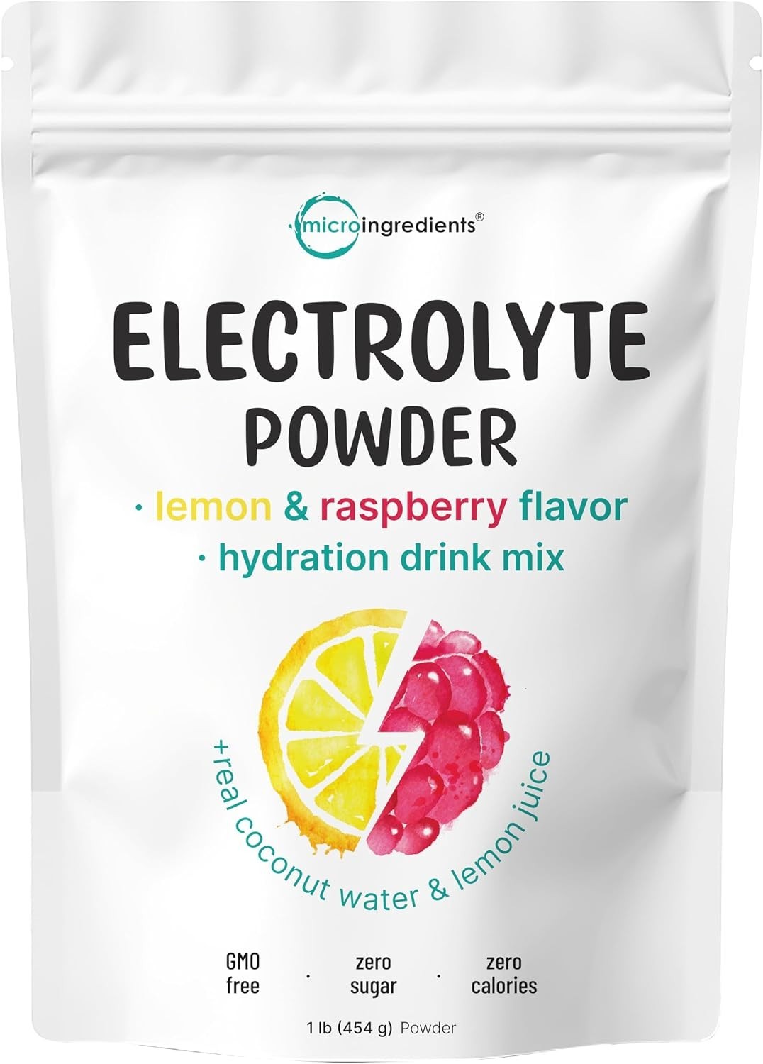 Sugar-Free Electrolyte Powder – Lemon Raspberry, 16oz – 69 Servings of Hydration