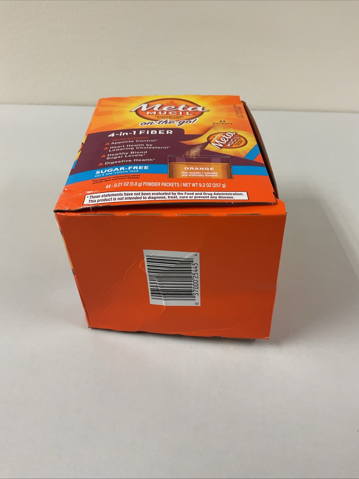 NEW Metamucil On-The-Go Packets, Sugar-Free, 44 Packets, Orange Flavored, G12