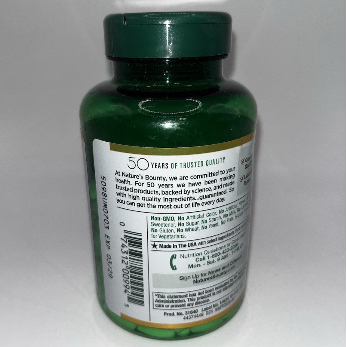 Nature’s Bounty Zinc 50mg Immune Support & Antioxidant Supplement 250 Count