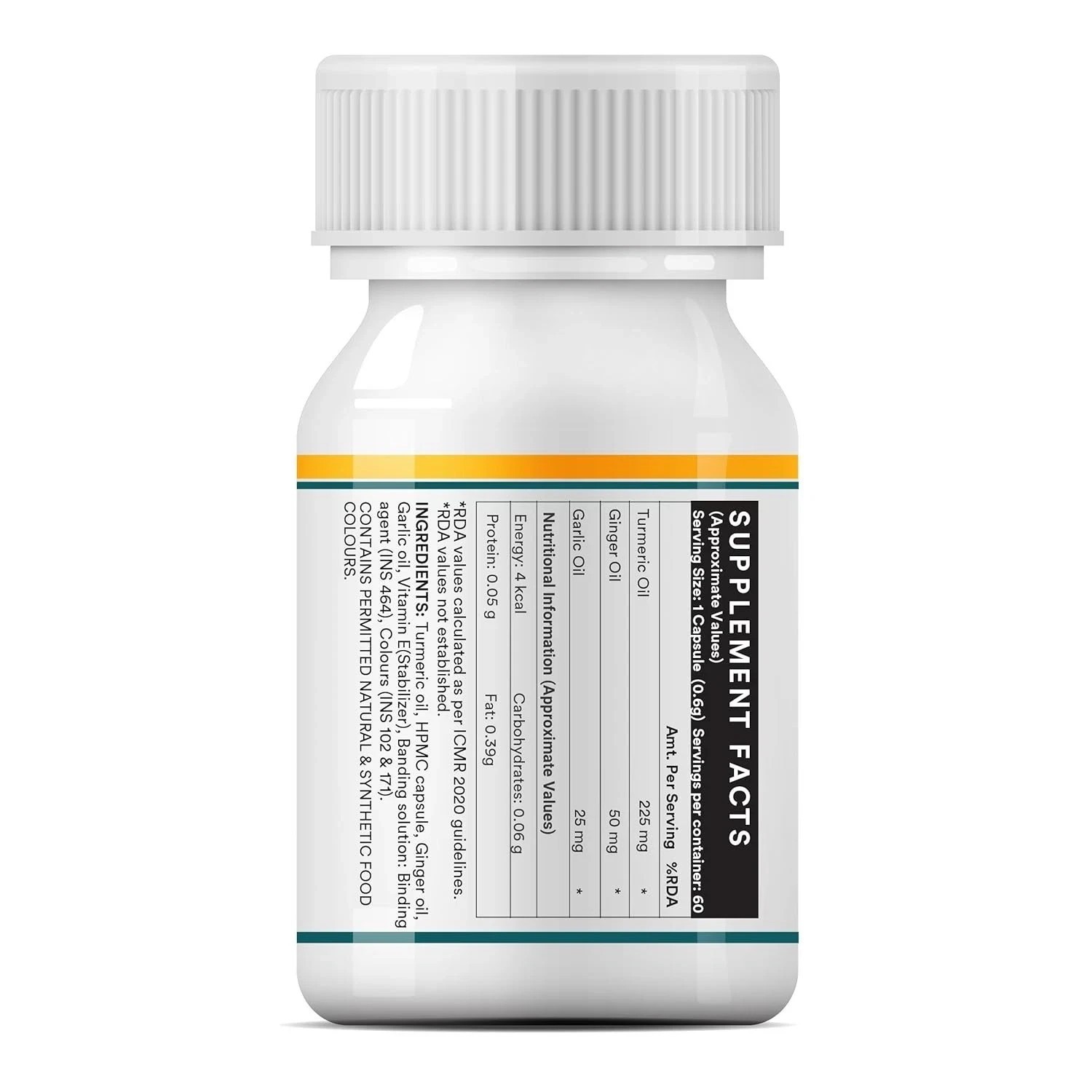 INLIFE Turmeric Oil Ginger Oil Garlic Oil Capsule | 60 Vegetarian Capsules J074