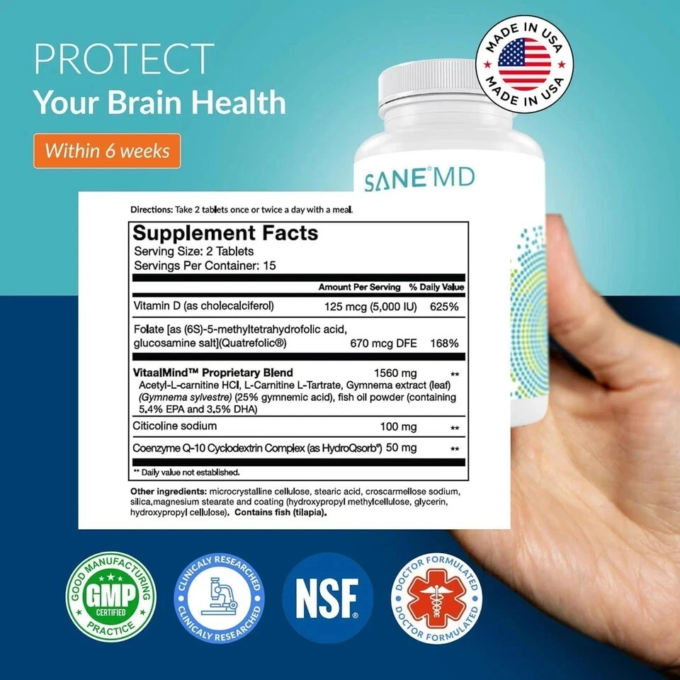 SANE MD Vitaae – Throat Phlegm, Coughing, And Brain Support – Citicoline For And