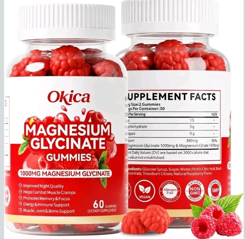 Magnesium Glycinate Gummies 600mg Sugar Free High Absorption Relax Muscle