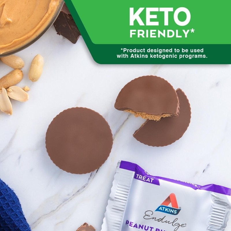 Atkins Endulge Peanut Butter Cups, Sugar Free Candy,Low Sugar Treats, 20 Ct.