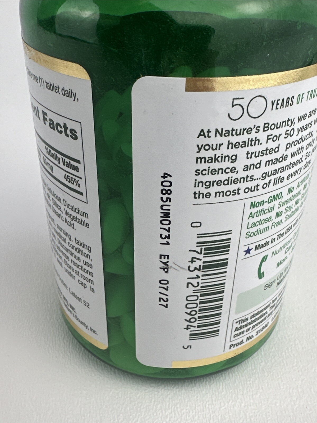 2 Pack- NATURES BOUNTY Zinc 50mg 250 Tablets