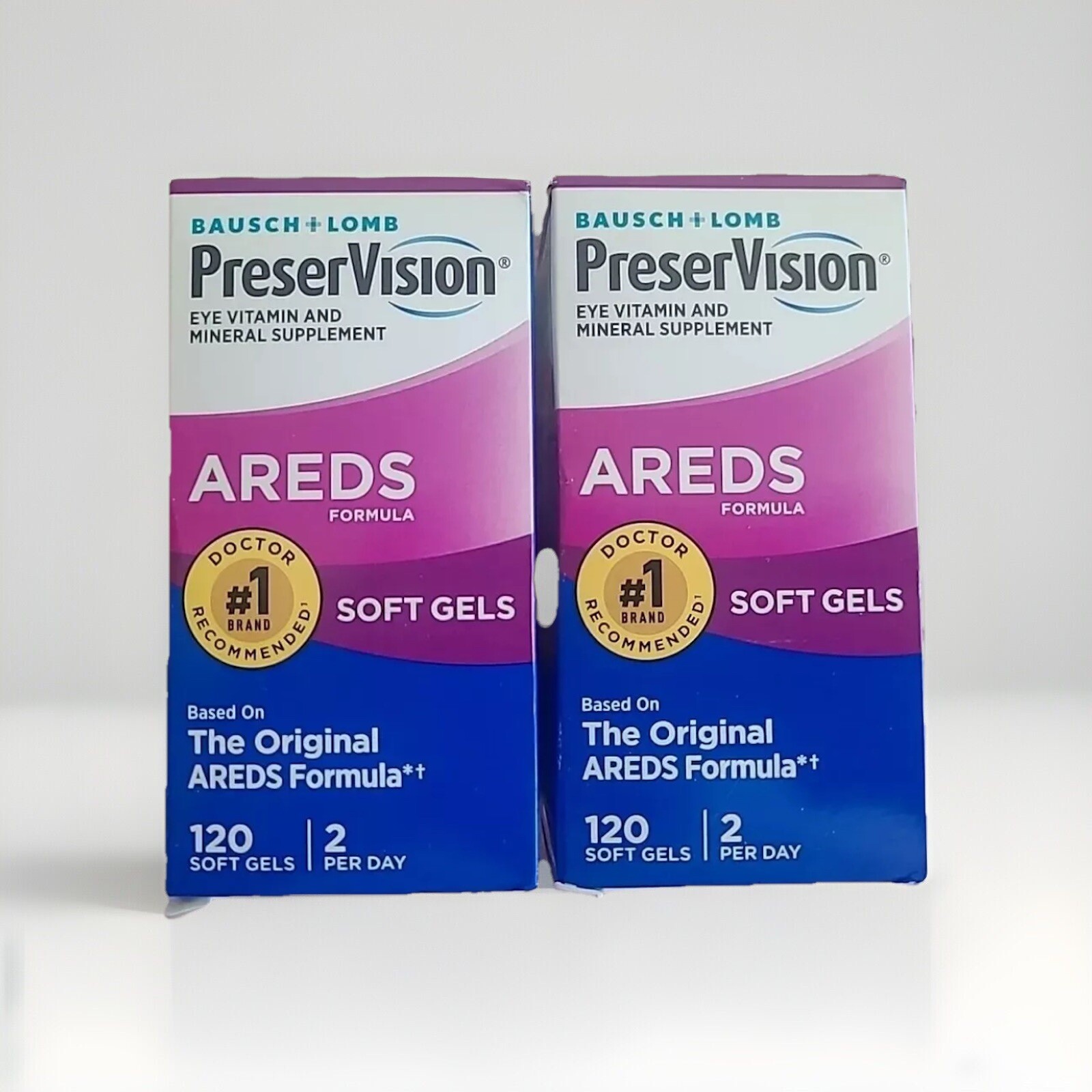 2-Bausch + Lomb PreserVision Areds Soft Gels 240 Softgels NEW SEALED