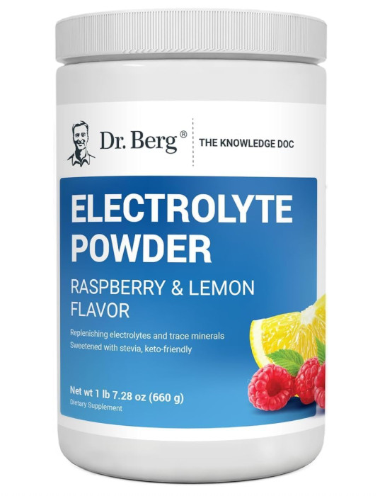 Dr. Berg Zero Sugar Keto Electrolyte Powder, Raspberry Lemon, 100 Servings