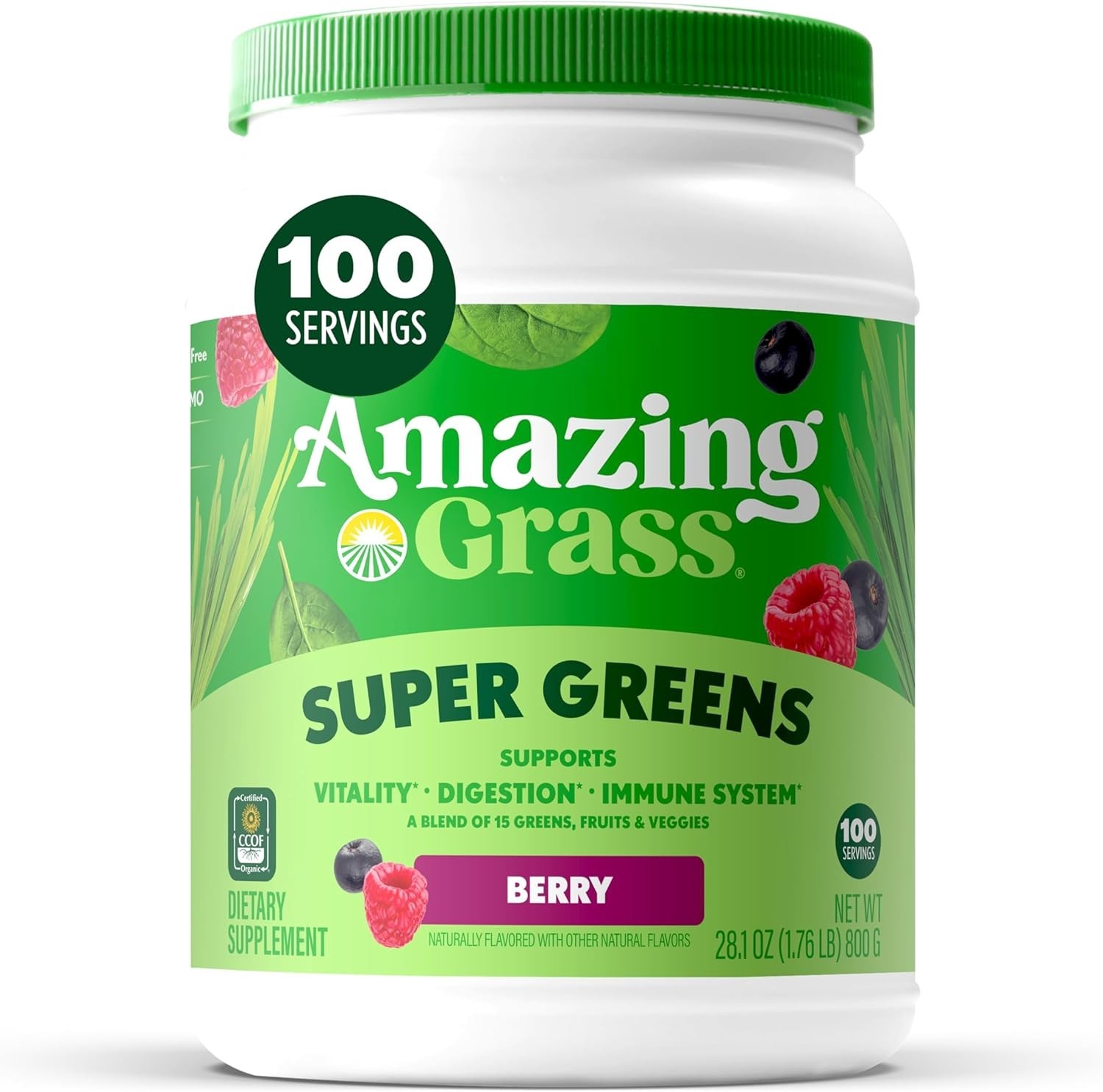 Amazing Grass Antioxidant Sweet Berry ORAC Greens Organic Superfood Powder