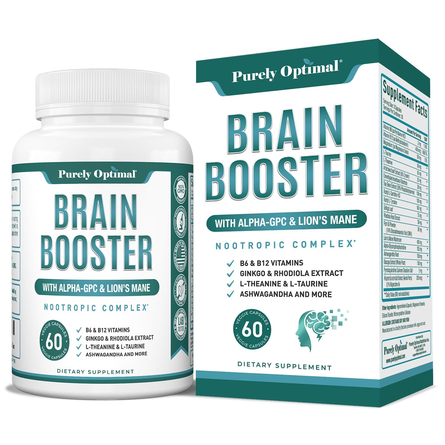 Purely Optimal Brain Supplement for Memory and Focus – Nootropic Support with…