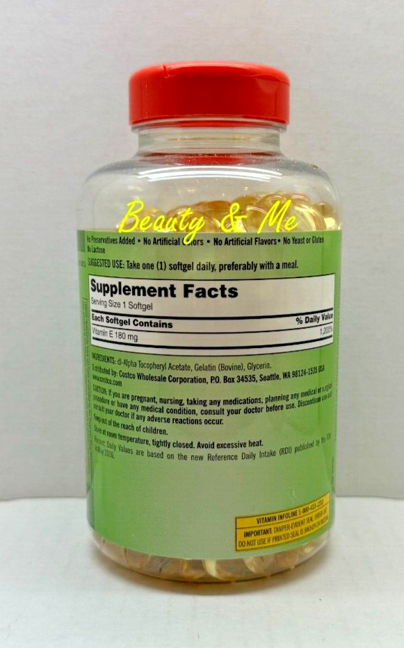 Kirkland Singature Vitamin E 400 IU, 500 Softgels