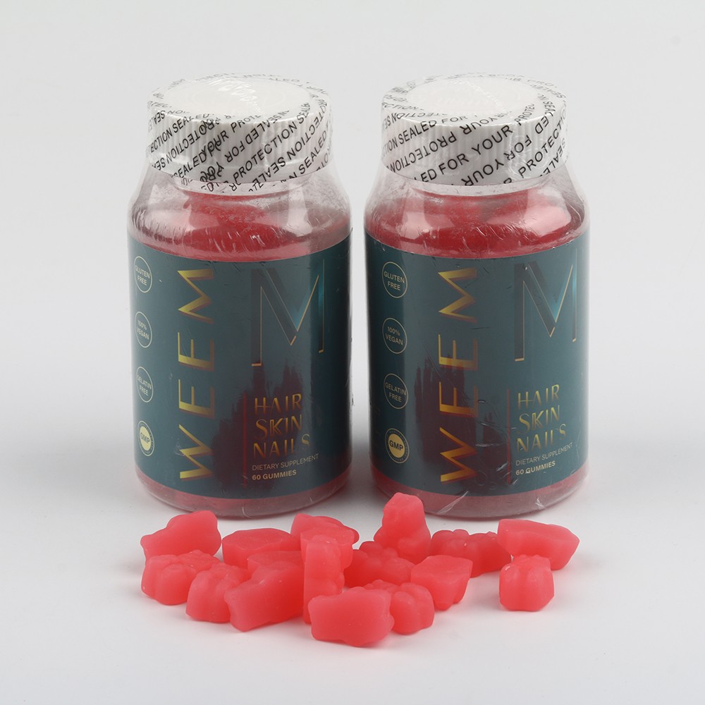WEEM Hair Skin and Nails Gummies Supports Healthy Hair Vegan Biotin 1-5 Pack US.