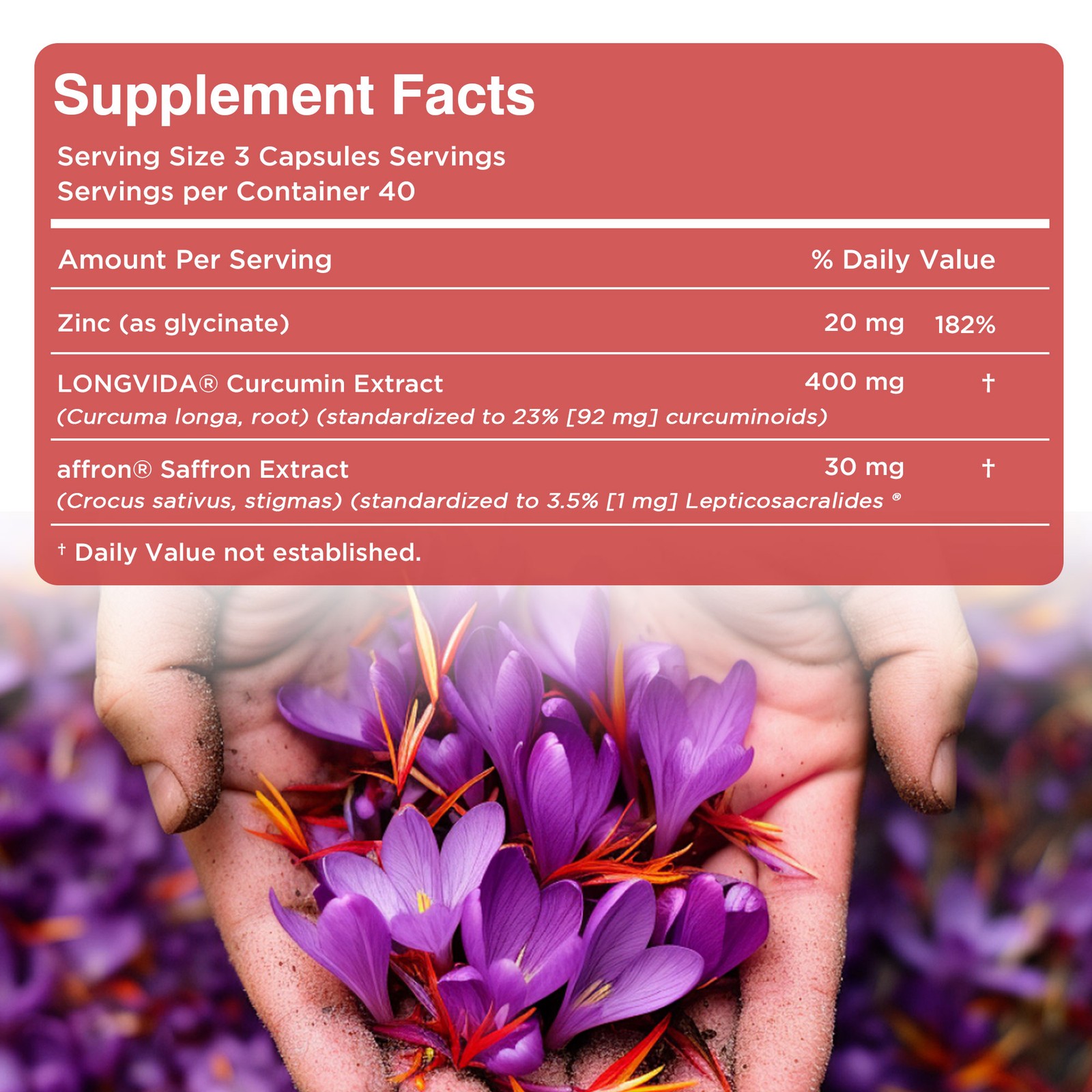 CURCUMIN WITH SAFFRON PLUS – Improves Concentration, Mood, Suppresses Appetite