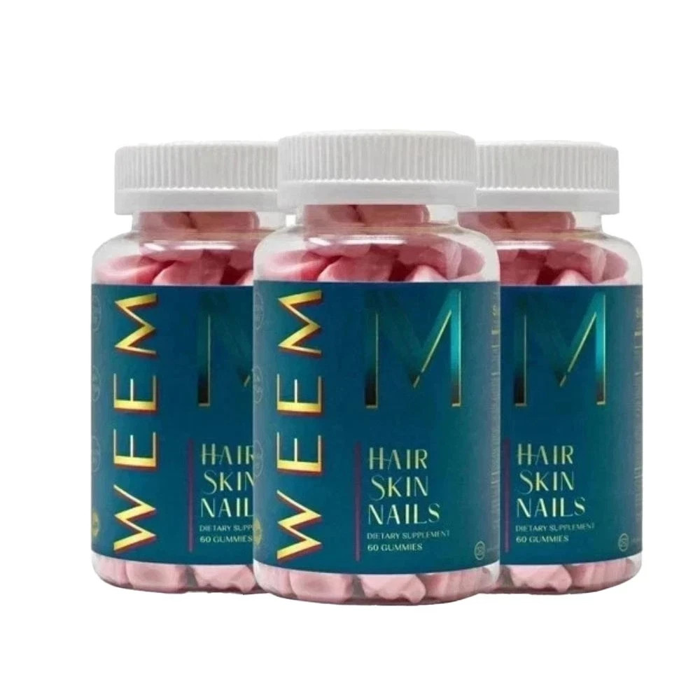 3 Packs WEEM Hair Skin and Nails Gummies, Vegan biotin Vitamins, Healthy Hair