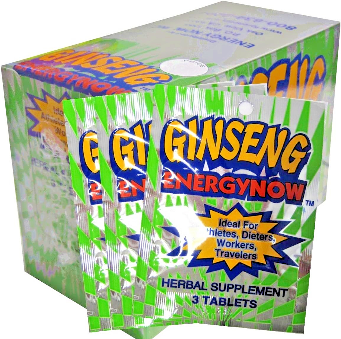 Energy Now Ginseng Herbal Supplements 144 Packs 3 Pills In Each Pack 6 Boxes