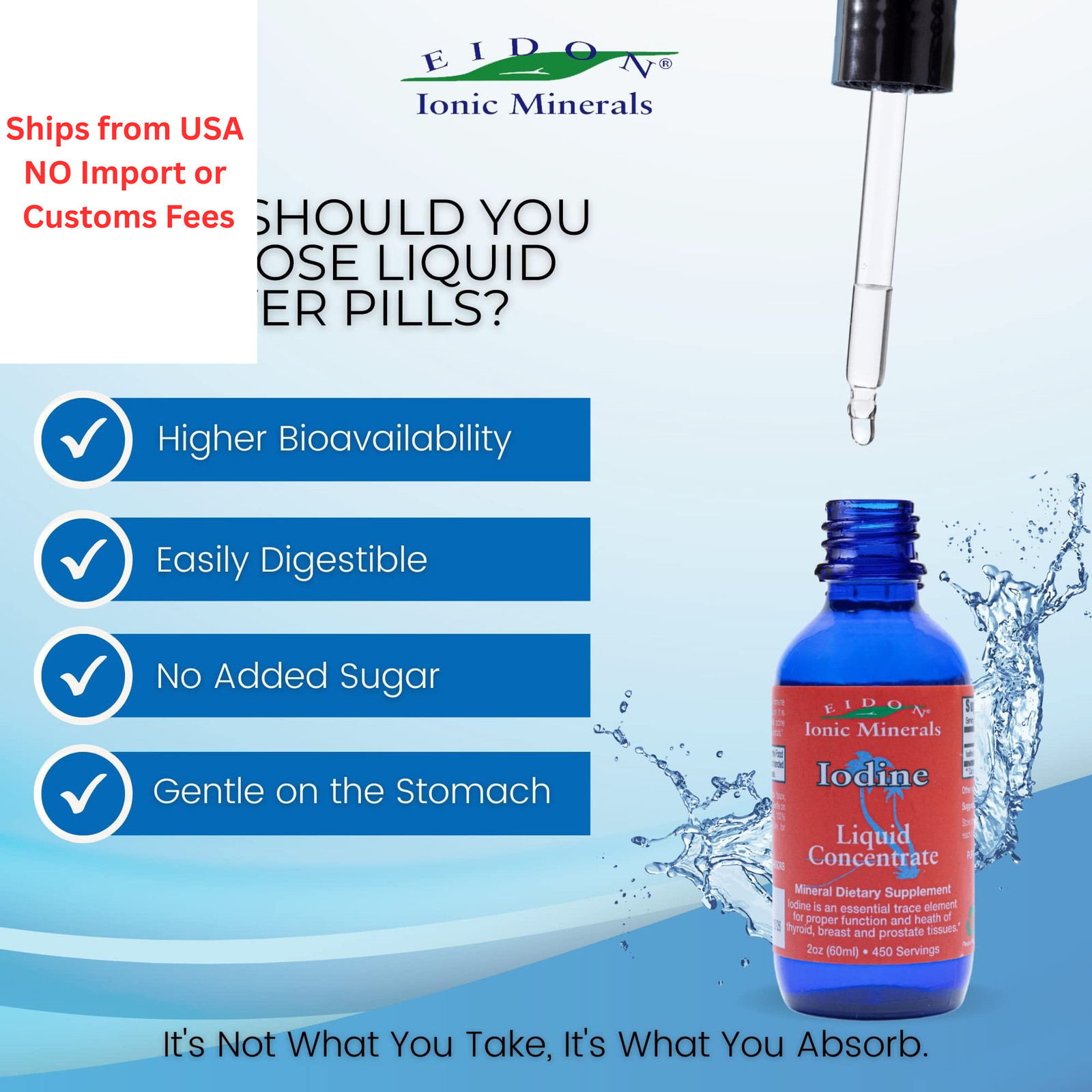 Eidon Ionic Minerals Potassium Iodide Supplement – Liquid 2 Fl Oz (Pack of 1)