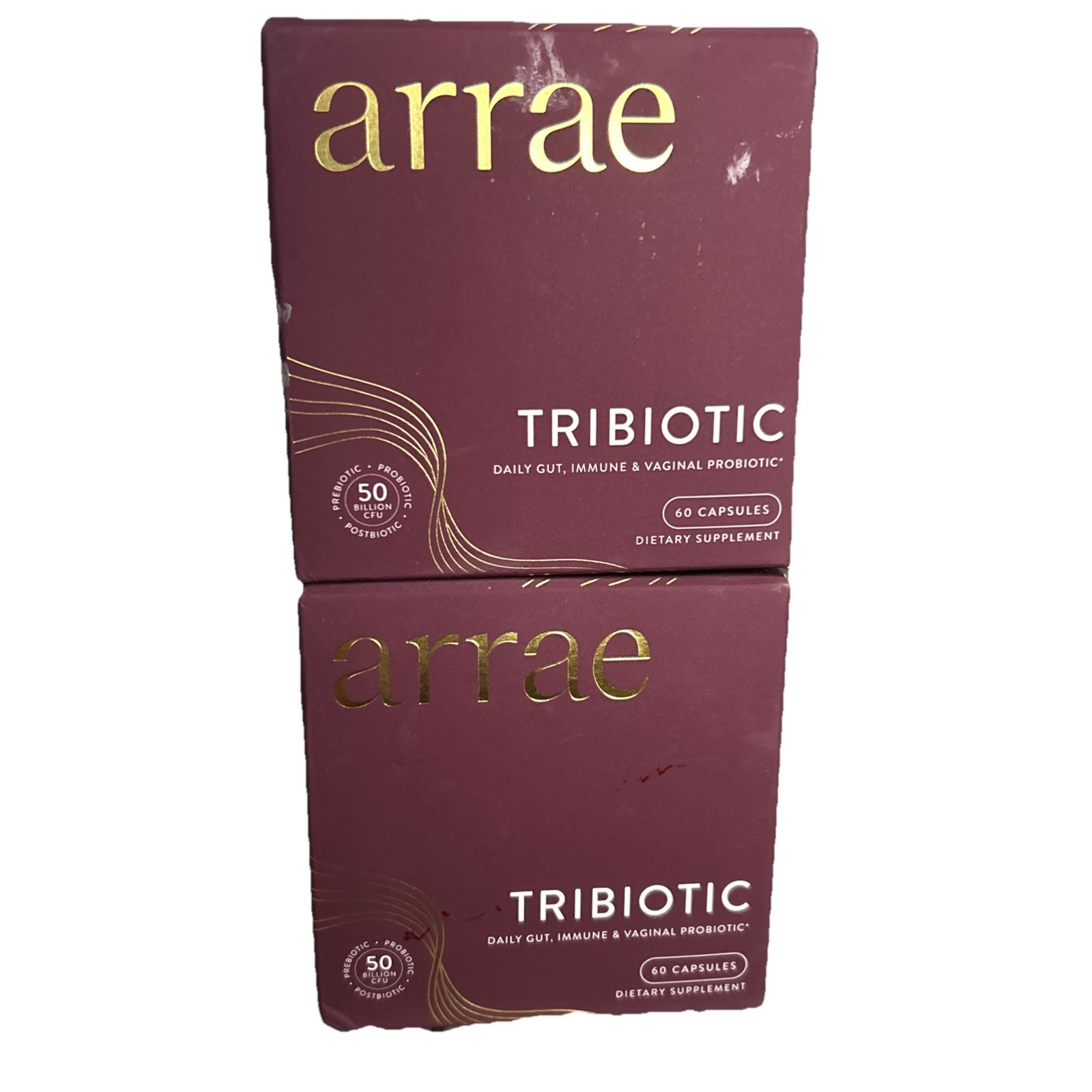 (2 Pack)Arrae Tribiotic Daily Gut, Skin & Vaginal Support Supplements