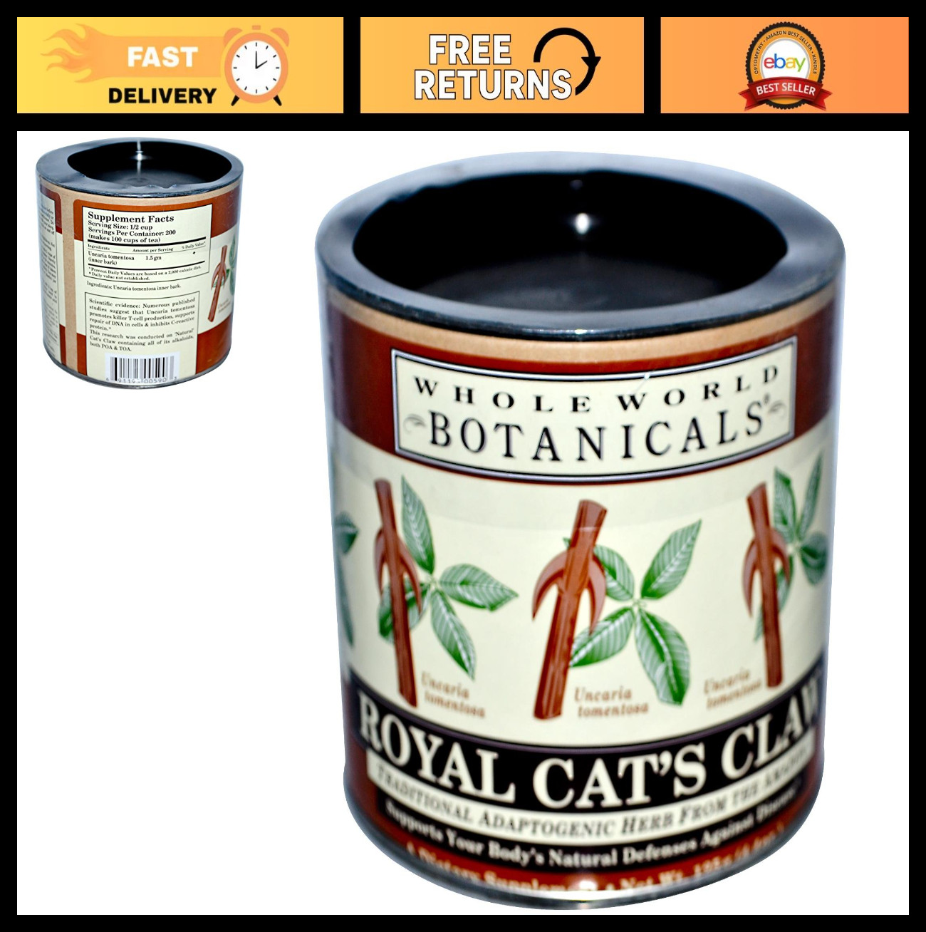 Royal Cat’s Claw Herbal Supplement, 4.9 oz – Immune Support & Joint Health