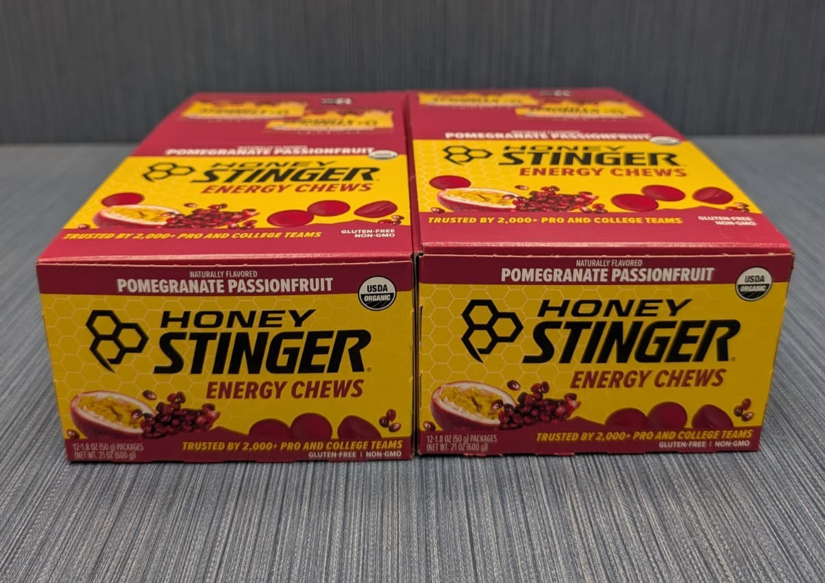 Honey Stinger Organic Energy Chew, Pomegranate, Passion Fruit 24 ct Exp. 03/2027
