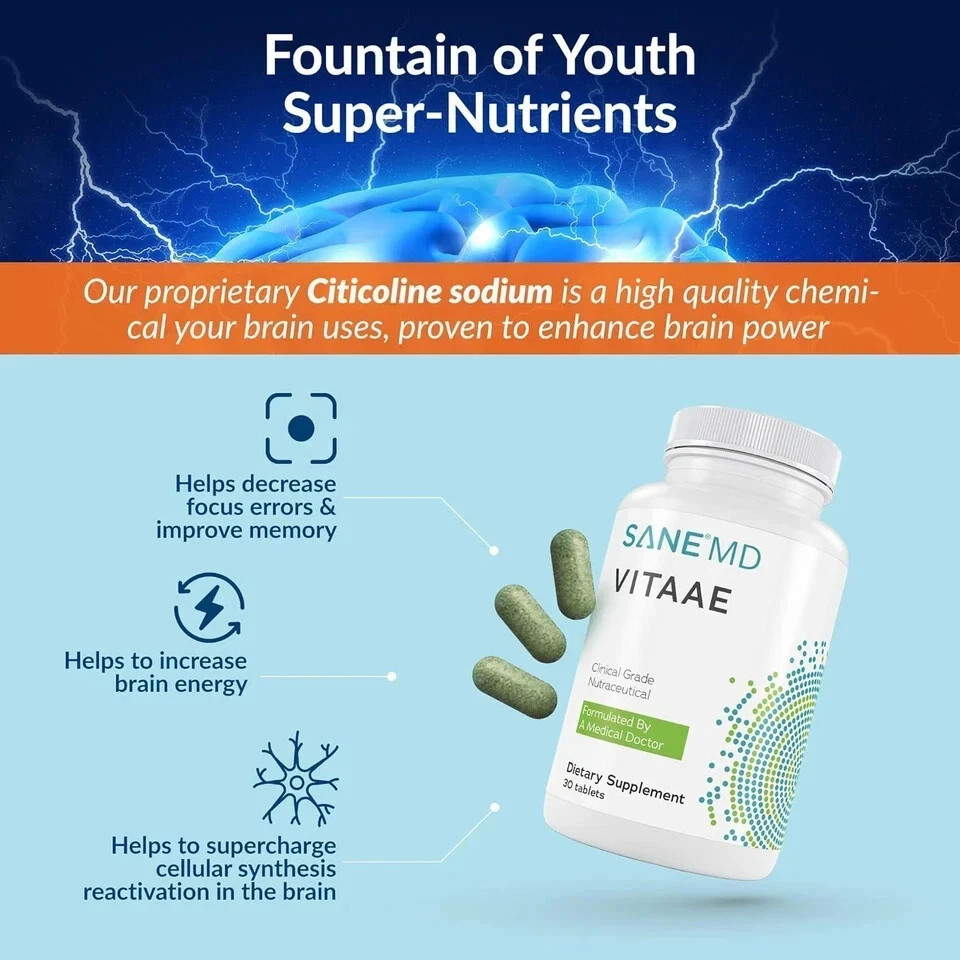 SANE MD Vitaae – Throat Phlegm, Coughing, And Brain Support – Citicoline For And