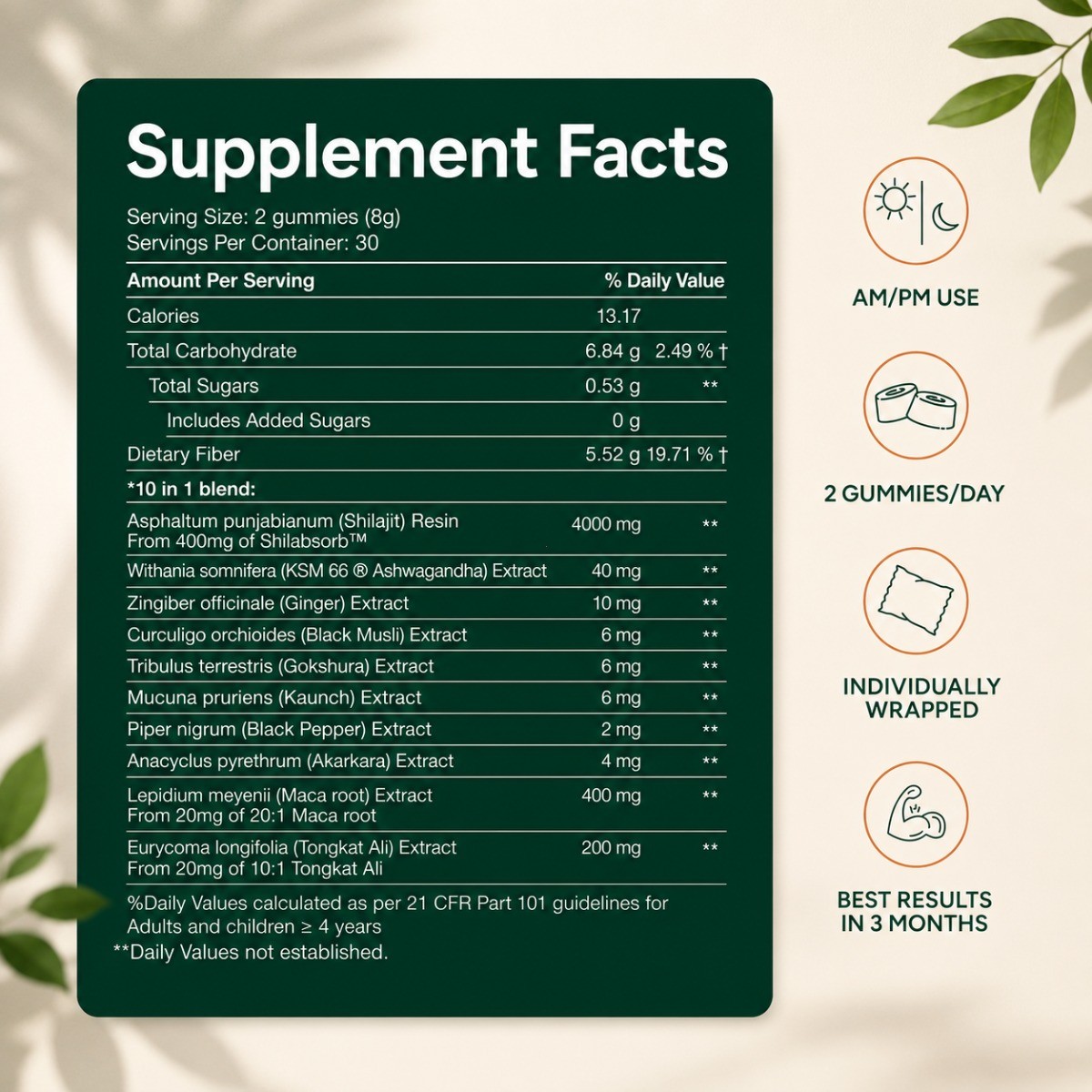 Root Labs Alpha Gummies, 4000mg Shilajit, 10-in-1 Blend, 60 Count