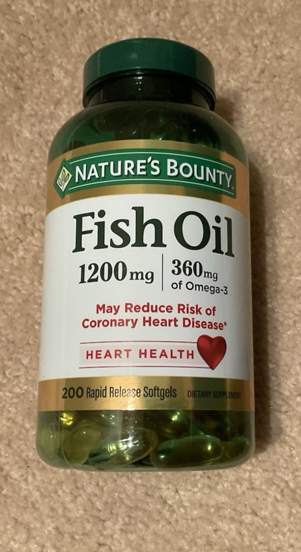 Nature’s Bounty Fish Oil Softgels – 200 Count