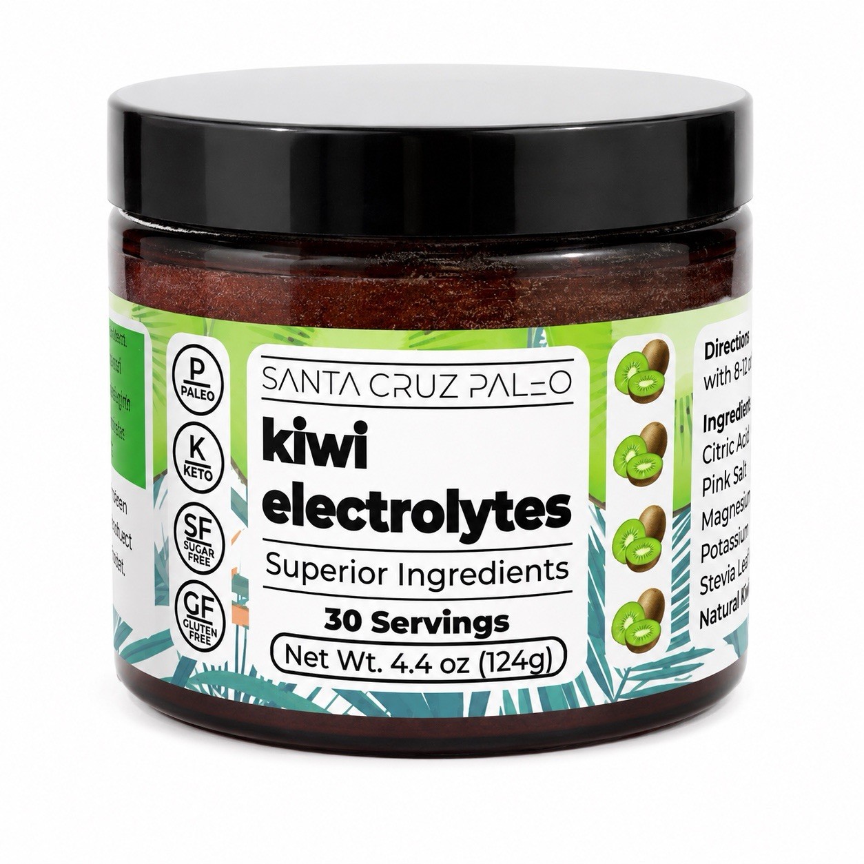Santa Cruz Paleo Kiwi Electrolytes Powder 30 Servings 4.4 oz Keto Paleo Sealed