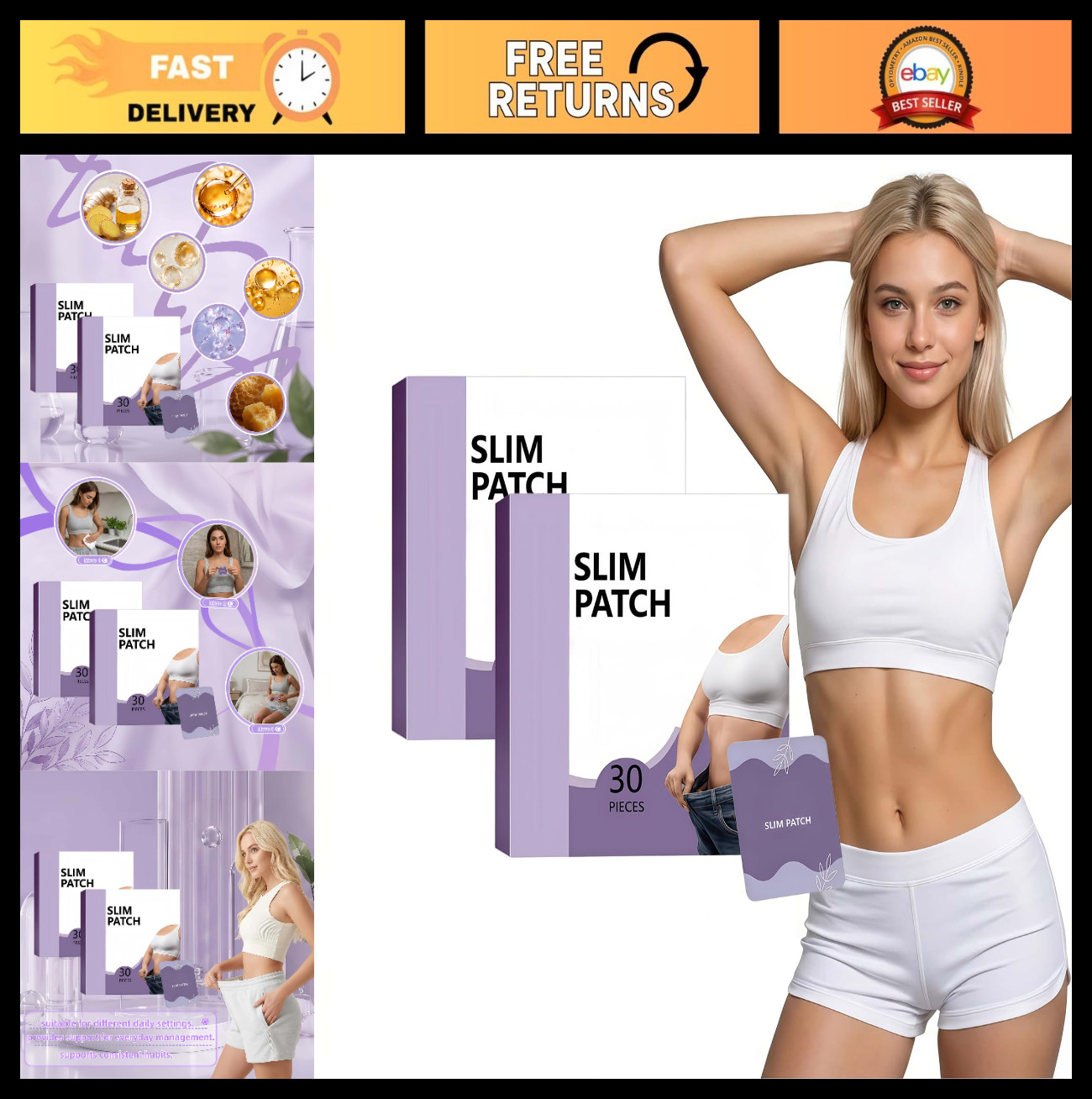 60 Body Support Patches for Men & Women – All-Day Relief, Easy Application