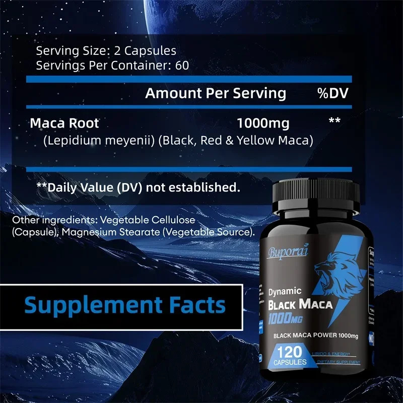 Black Maca 120pcs – Balance Hormones, Reduce Fatigue, Increase Muscle Mass
