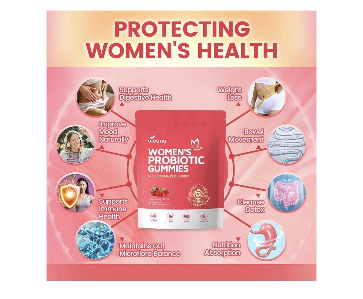 VivoNu Viginal Probiotics for Women, Women Probiotic 60 Gummies