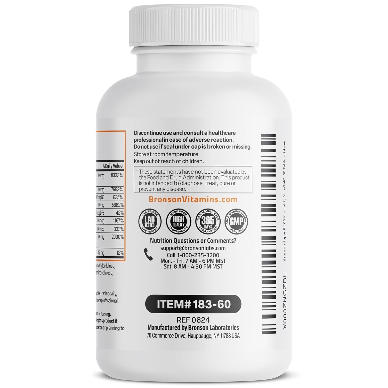 Bronson Super B100 Vitamin B Complex – 60 Tablets