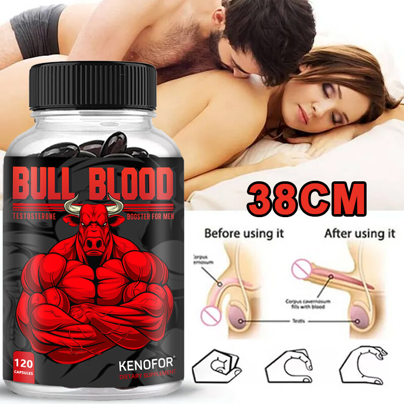Bull Blood Male Enhancement Increase Size, Energy & Strength, 30/60/120 Capsules