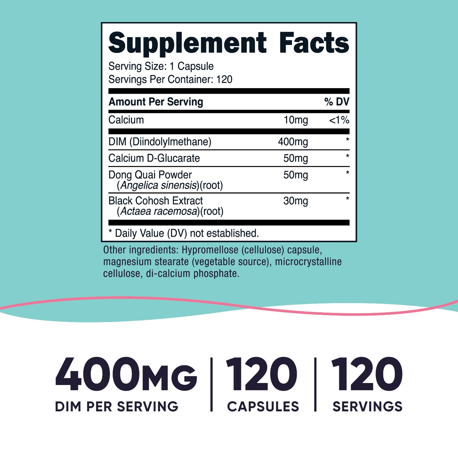 Nutricost Diindolylmethane DIM Supplement for Women 400mg, 120 Capsules