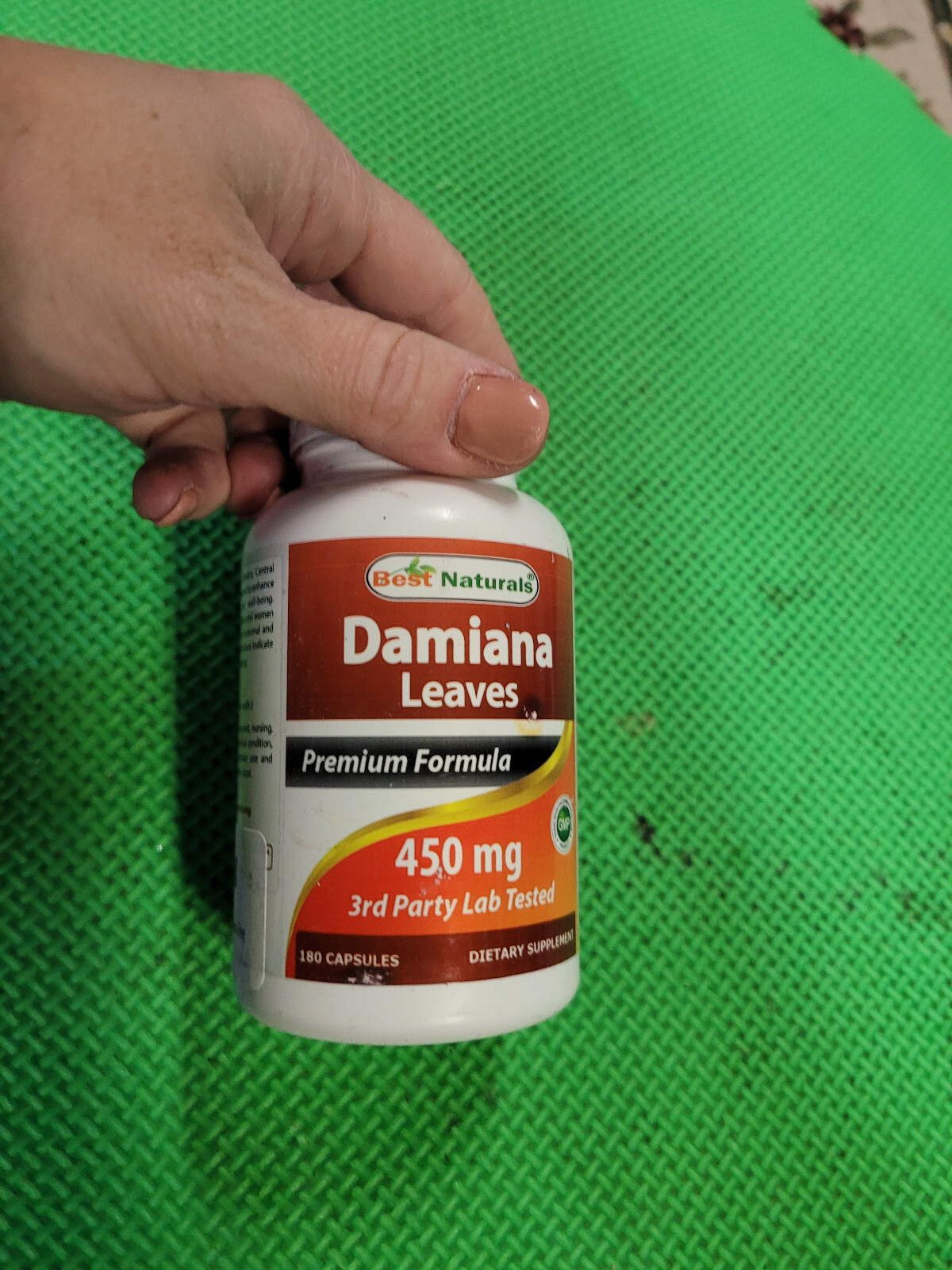 Best Naturals Damiana Leaves 450 mg 180 Capsules exp-5/2026