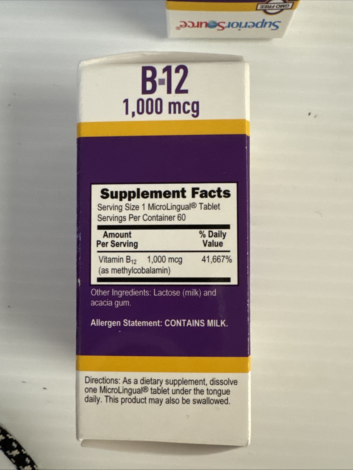 Lot Of 2 Methylcobalamin B-12, 1,000 mcg, 60 MicroLingual® Instant Dissolve Tabl