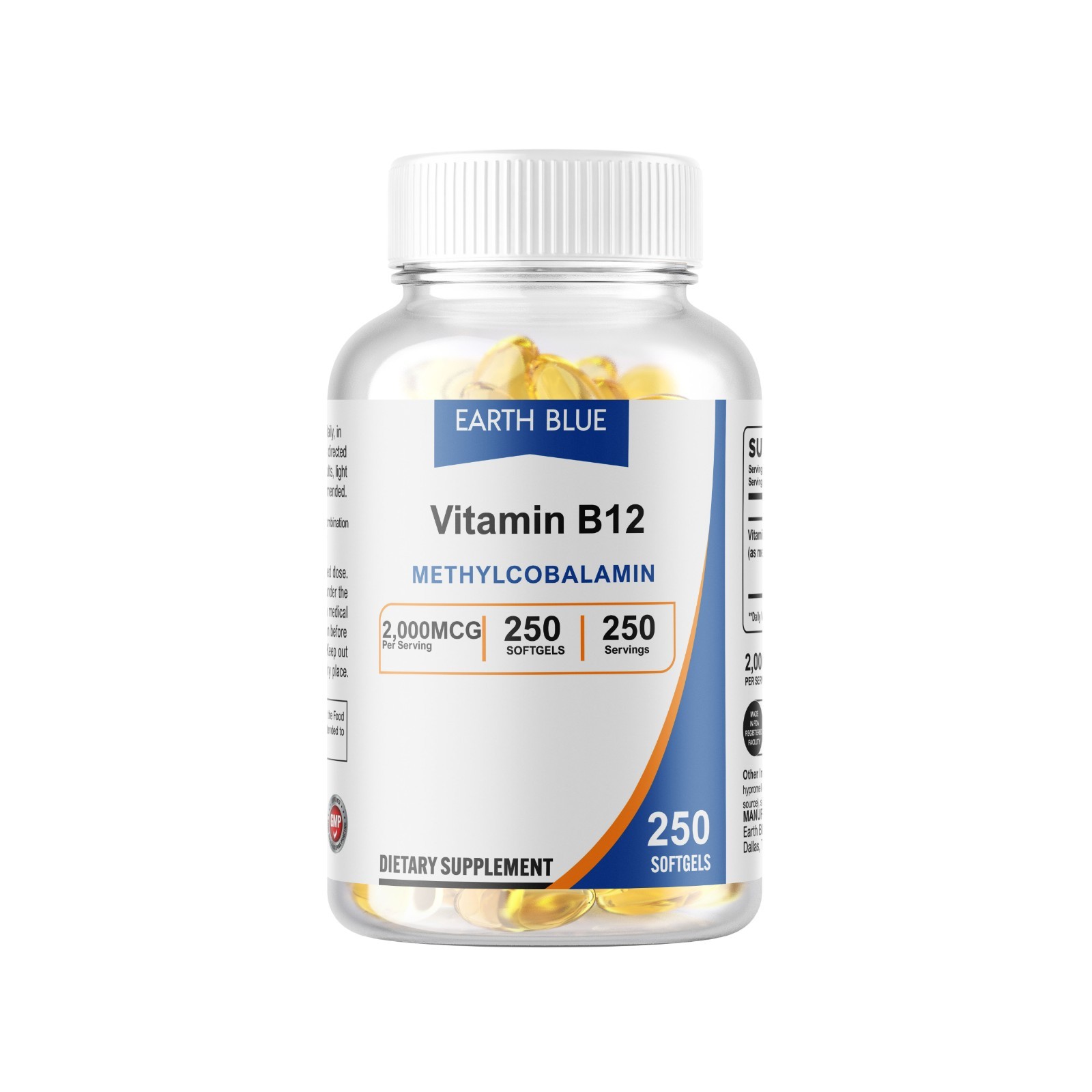 Vitamin B12 (Methylcobalamin) 2000mcg 250 Softge USA NON-GMP Vegetarian