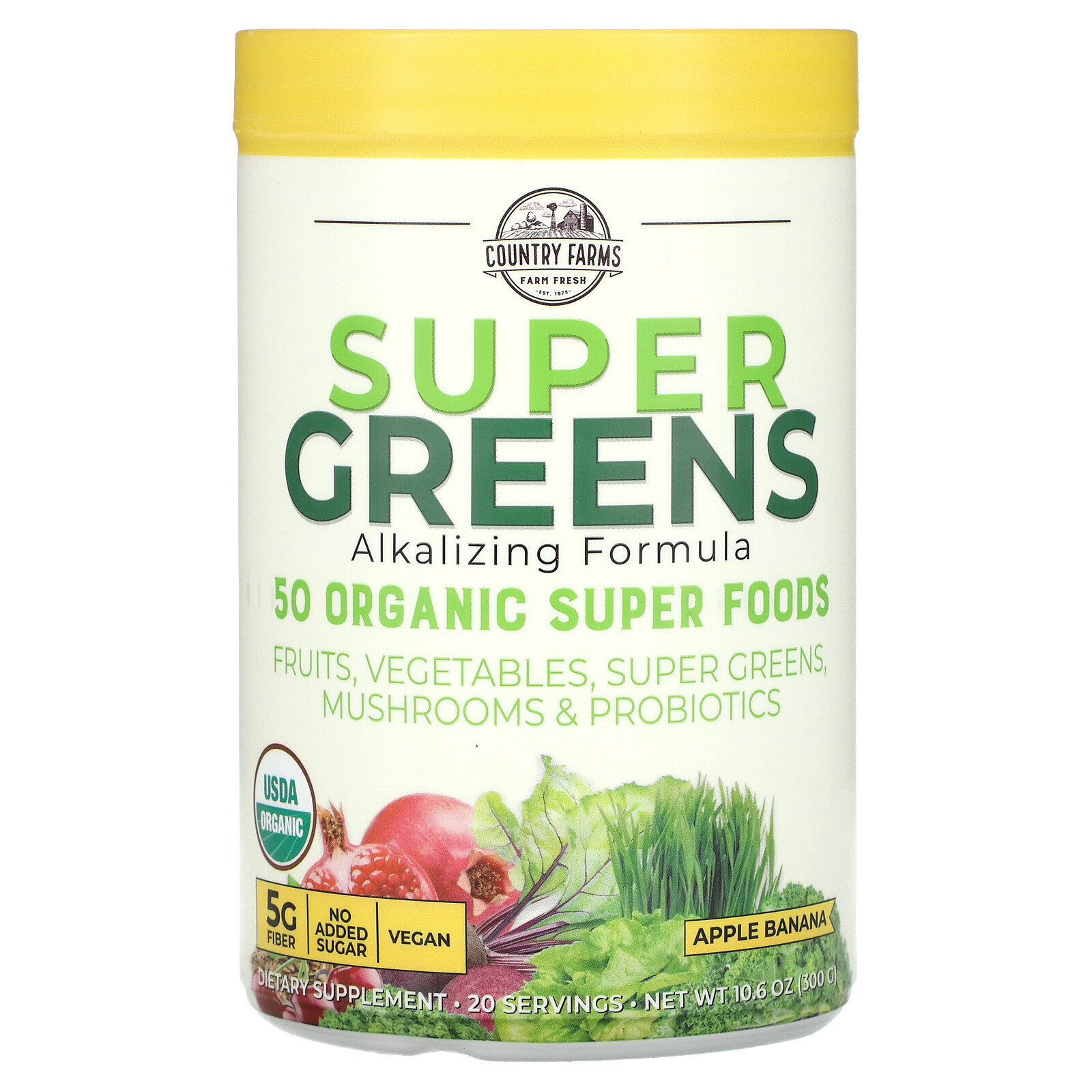Super Greens, Apple Banana, 10.6 oz (300 g)