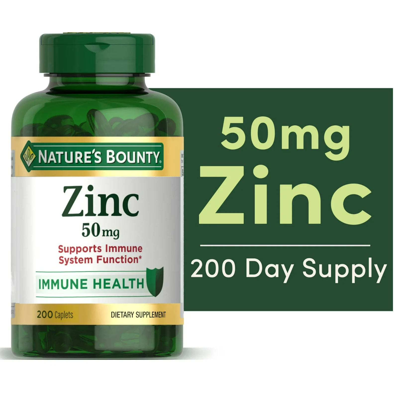 Nature’s Bounty Zinc 50 mg 200 Tablet Support Immume System EXP 02/2029