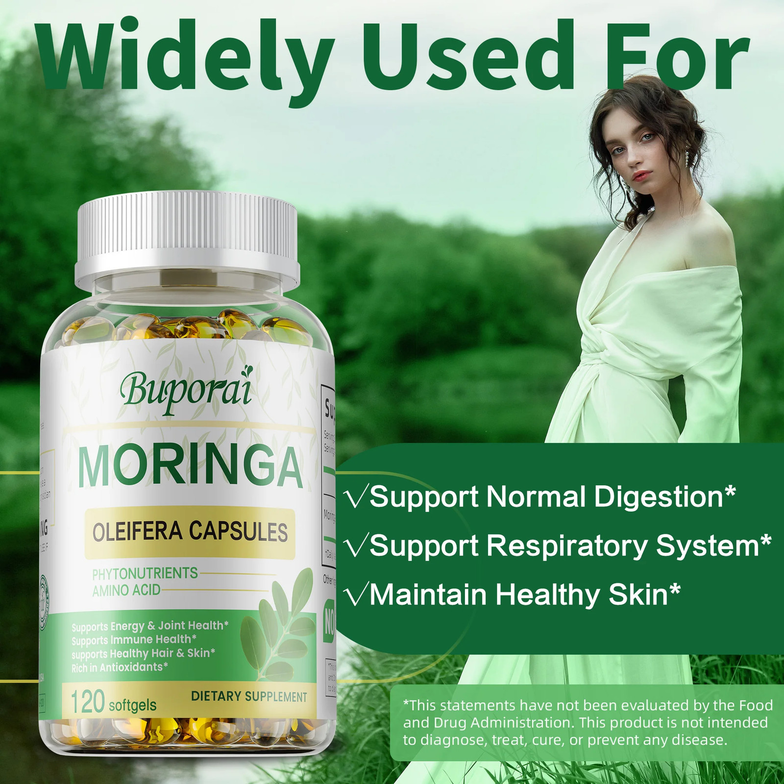 Moringa 240pcs – Promotes Skin, Bone Immune & Gut Health, Improve Concentration