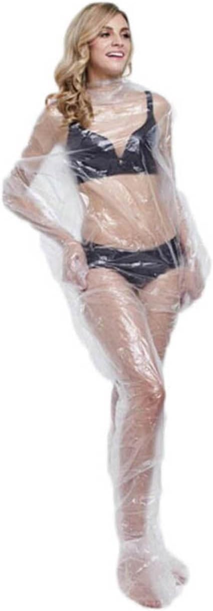 NEW Disposable Plastic Body Wraps Unisex Pe Sauna Bath Suit For Fa