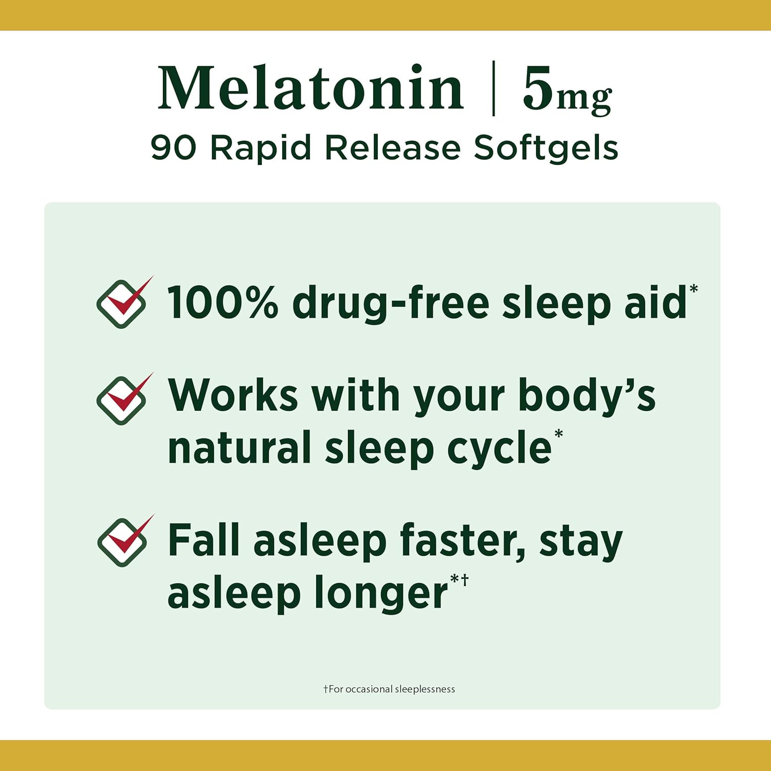 Melatonin 5mg Sleep Aid Softgels Drug Free 90 Ct 2 Pack