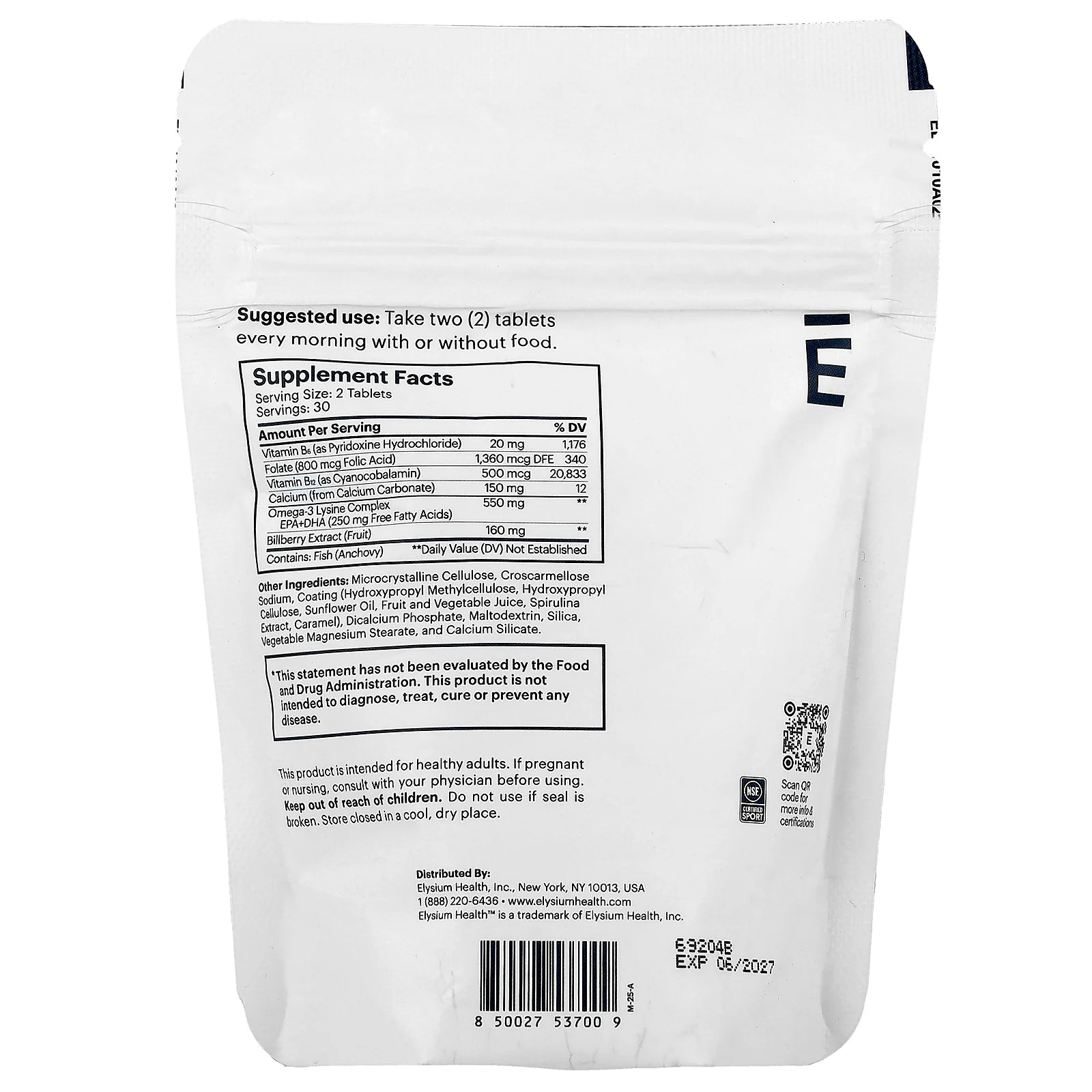2 X Elysium, Matter, Long-Term Brain Health, 60 Tablets