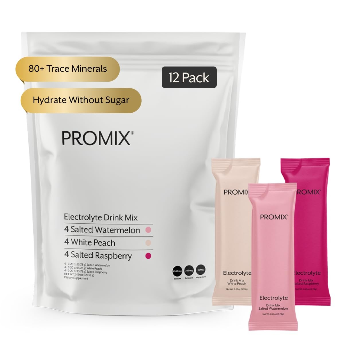ProMix Nutrition Electrolytes Powder Hydration Packets 0.2 Ounce (Pack of 12)