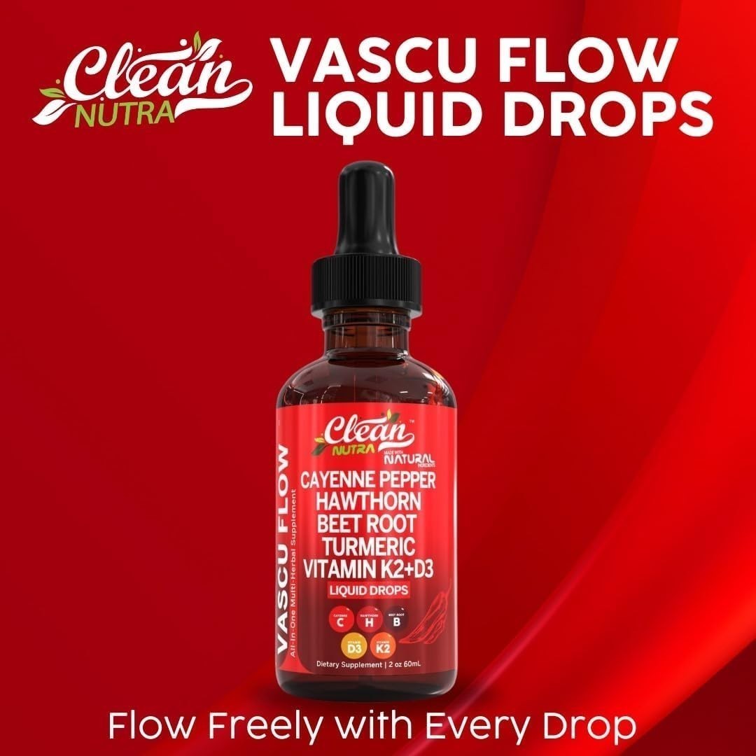 Cayenne Pepper Supplement Liquid Drops + Hawthorn Berry, Vitamin D3 K2