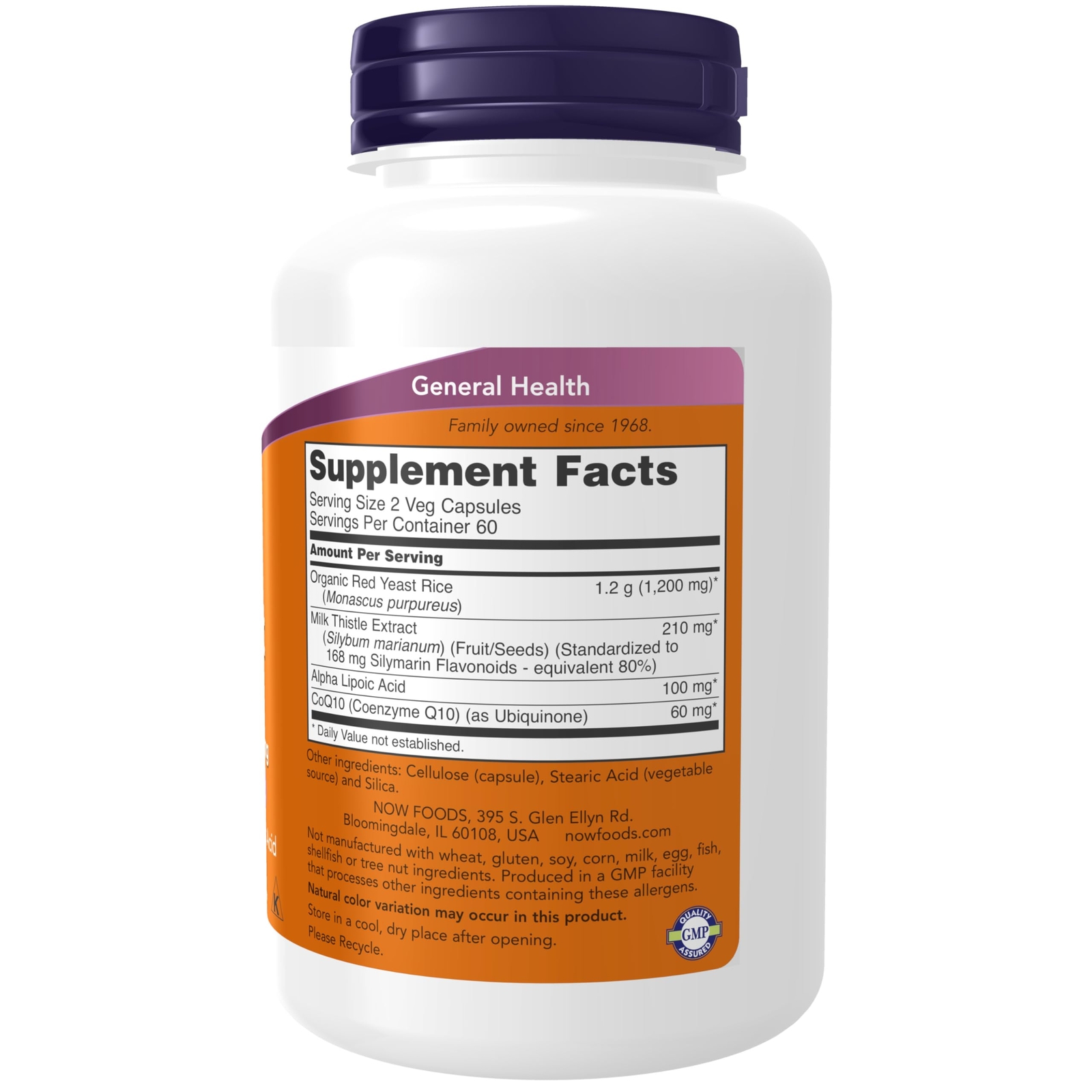Now Foods Red Yeast Rice CoQ10 Herbal Supplement 120 Capsules Non GMO