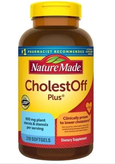 Nature Made CholestOFF Plus 900 mg 210 Softgels Naturally Lower Cholesterol